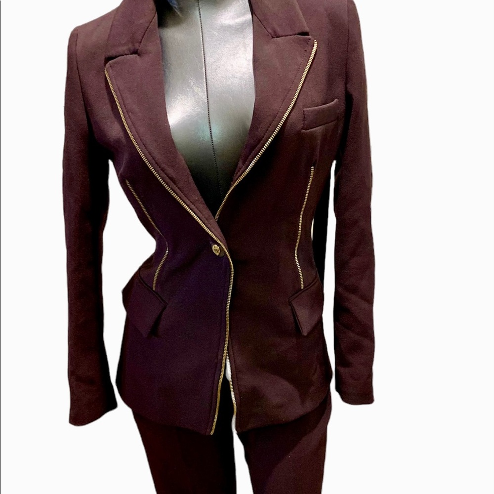 Versace Collection Suit Jacket Blazer Pants Pantsuit Purple
